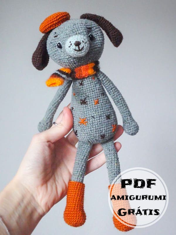 Crochê de Cachorro Com Chapéu Receita de Amigurumi Grátis em Português