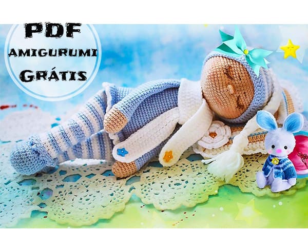 PDF Crochê de Boneca Dormindo Receita de Amigurumi Grátis