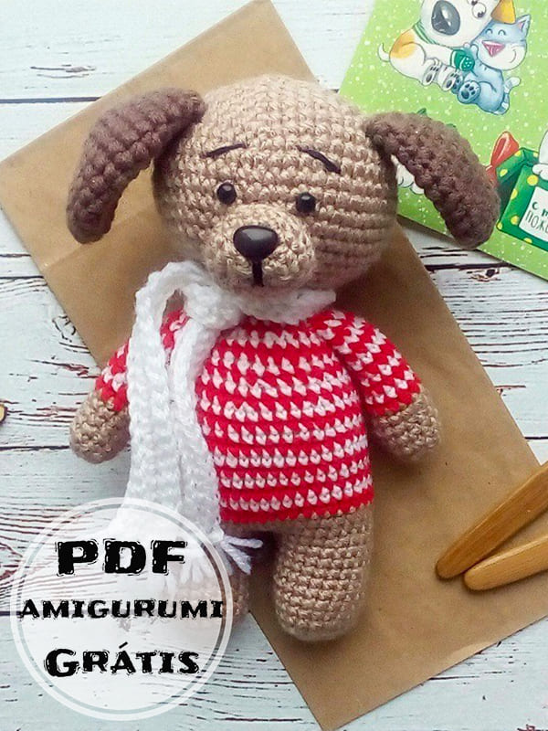 PDF Crochê de Cachorro Barbosa Pelúcia Receita de Amigurumi Grátis