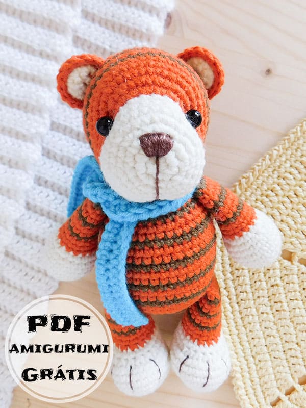 PDF Crochê de Pequeno Tigre Receita de Amigurumi Grátis