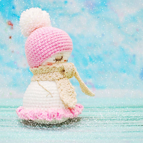 PDF Crochê de Boneco de Neve Menina Pelúcia Receita de Amigurumi Grátis