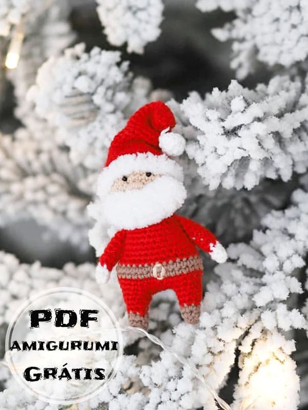 PDF Crochê de Papai Noel Receita de Amigurumi Grátis