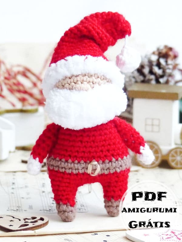 PDF Crochê de Papai Noel Receita de Amigurumi Grátis