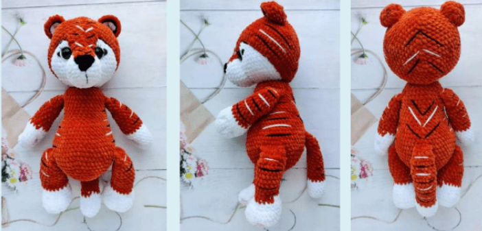 PDF Crochê de Tigre Pequeno Receita de Amigurumi Grátis 