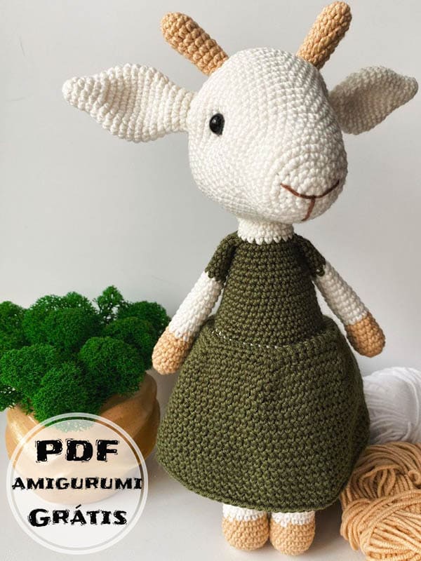 PDF Crochê Cabra Receita de Amigurumi Grátis