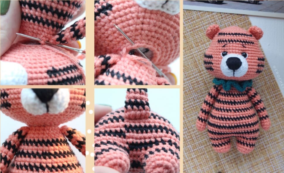 PDF Crochê Mini Tigre Receita de Amigurumi Grátis