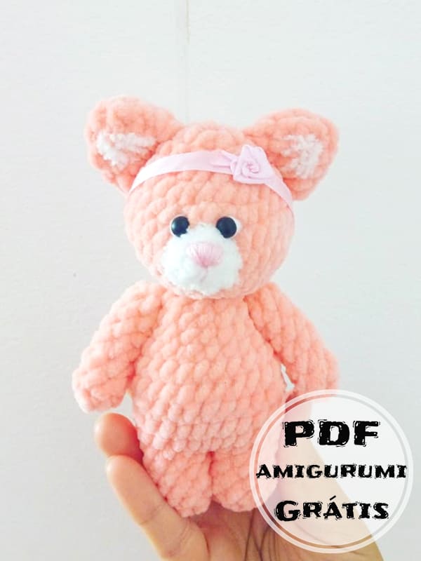 PDF Crochê de Gato de Pelúcia Receita de Amigurumi Grátis