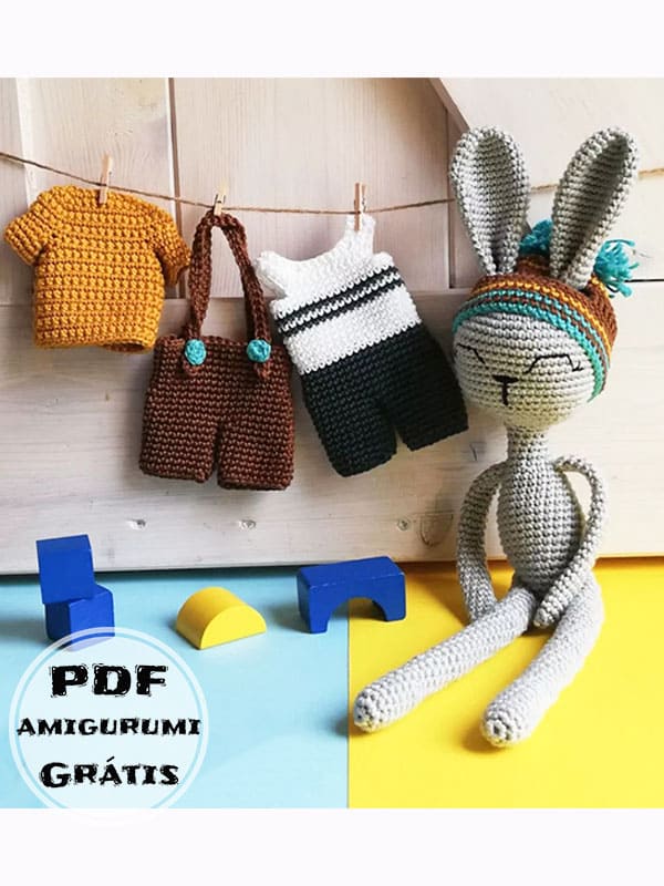 Coelhinho Esportivo PDF Crochê Receita de Amigurumi Grátis