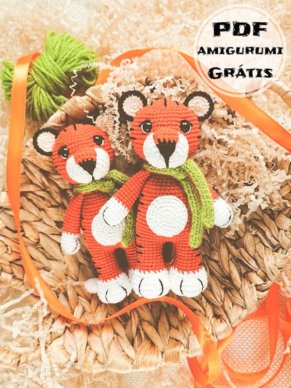 PDF Crochê Boneca Tigre Fácil Receita de Amigurumi Grátis