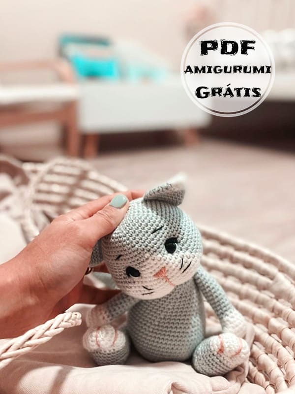 PDF Crochê Coelhinho de Gato Kouki Receita de Amigurumi Grátis