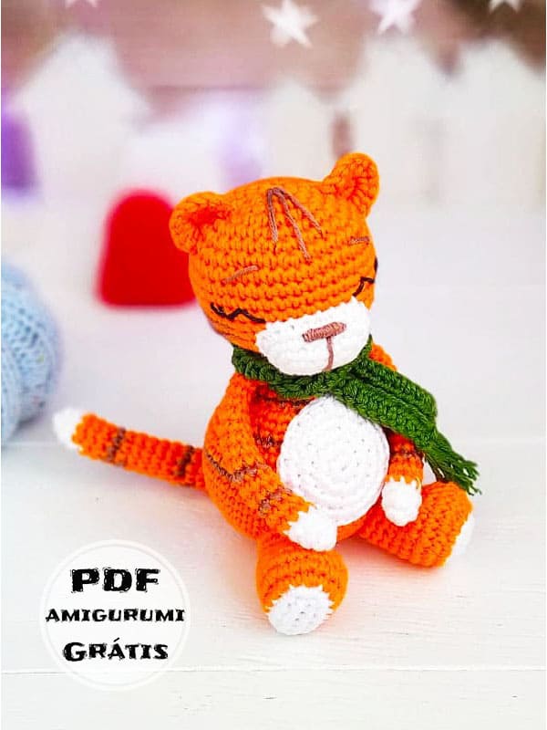 PDF Crochê Tigre Fácil Receita de Amigurumi Grátis 