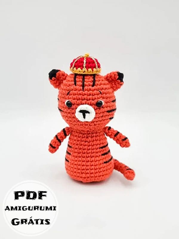 PDF Crochê Tigre de Tofu Receita de Amigurumi Grátis