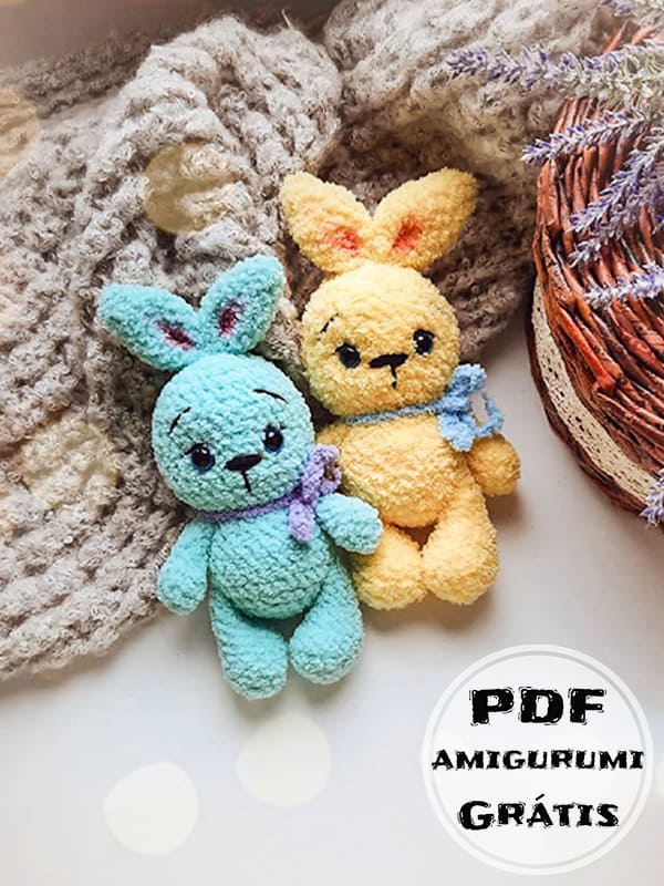 Pelúcia Coelhinho Bonitinho Amigurumi Receita de PDF Grátis