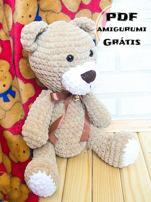 Urso Bonitinho Ted Amigurumi Receita de PDF Grátis 