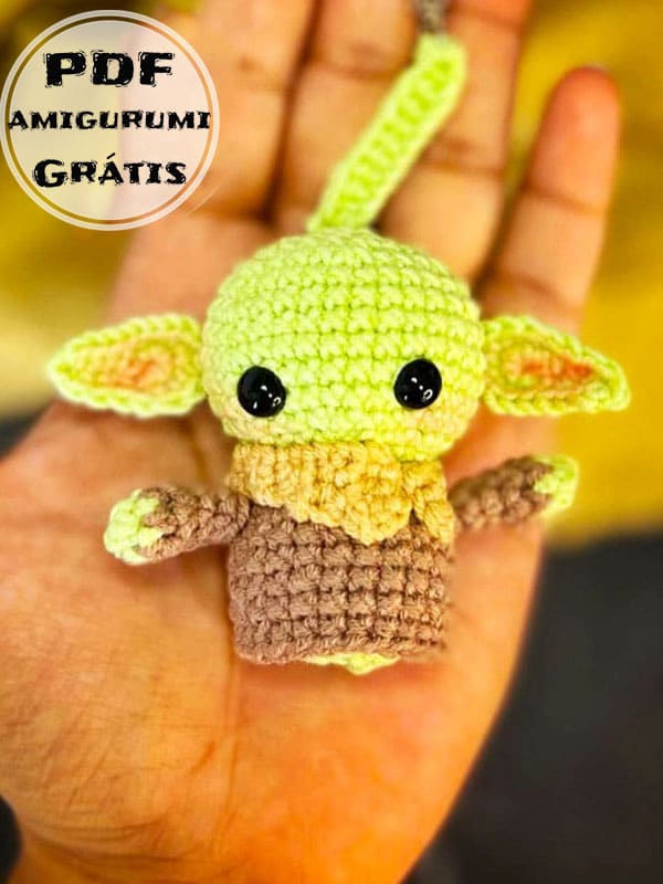 Baby Yoda Amigurumi Chaveiro Receita de PDF Grátis 