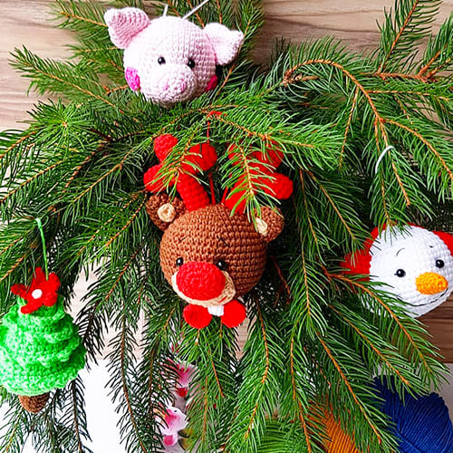 Cervo de Natal Ornamentos Amigurumi Receita de Grátis