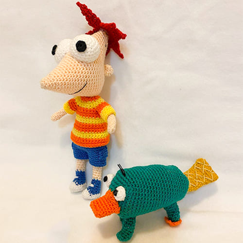 Phineas e Ferb Amigurumi Boneca Receita de Grátis