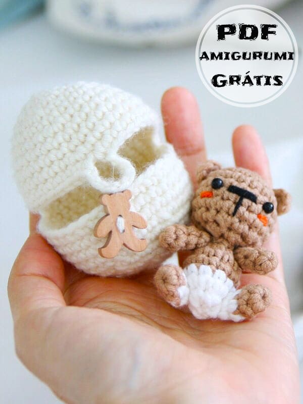 Urso no Ovo Amigurumi Receita de PDF Grátis