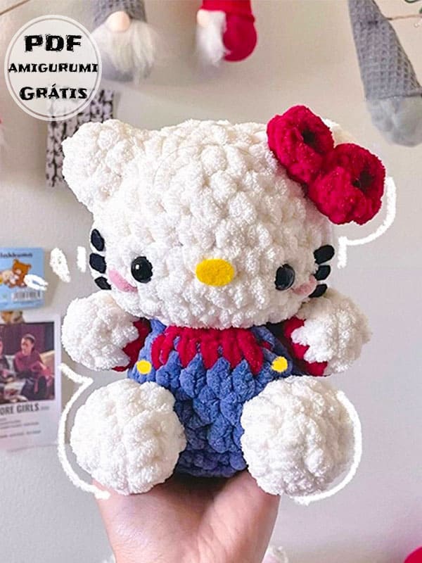 Bebê de Pelúcia Hello Kitty Amigurumi Receita Grátis