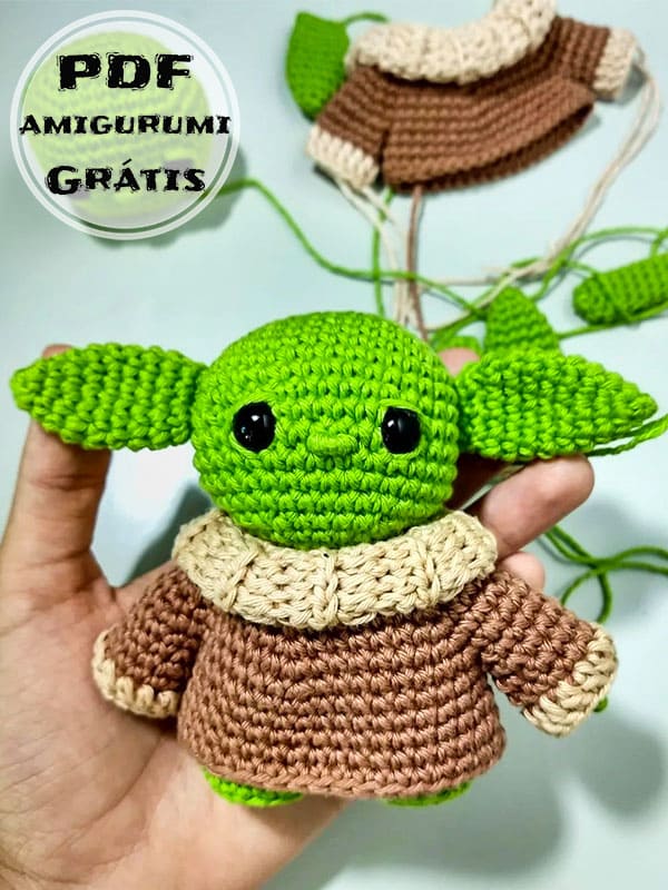 Boneca de Crochê Yoda Amigurumi Passo a Passo Receita - 2