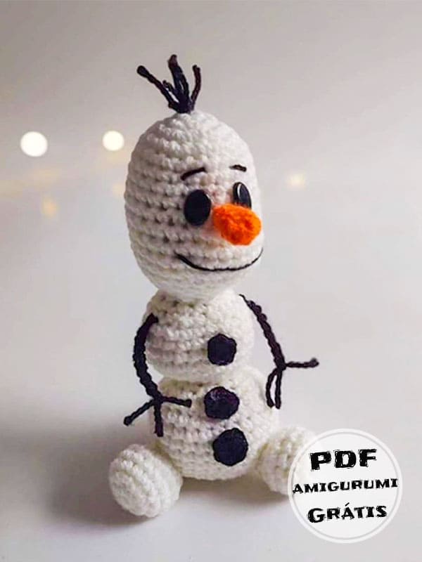 Boneco de Neve Olaf Amigurumi Receita Grátis