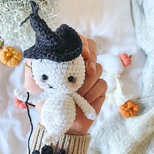 Chaveiro de Croche Fantasma Amigurumi Receita
