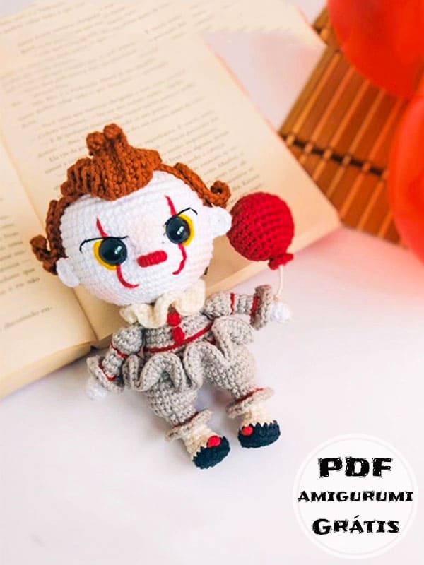 Pennywise Palhaço Receita Amigurumi Boneca de Crochê -2