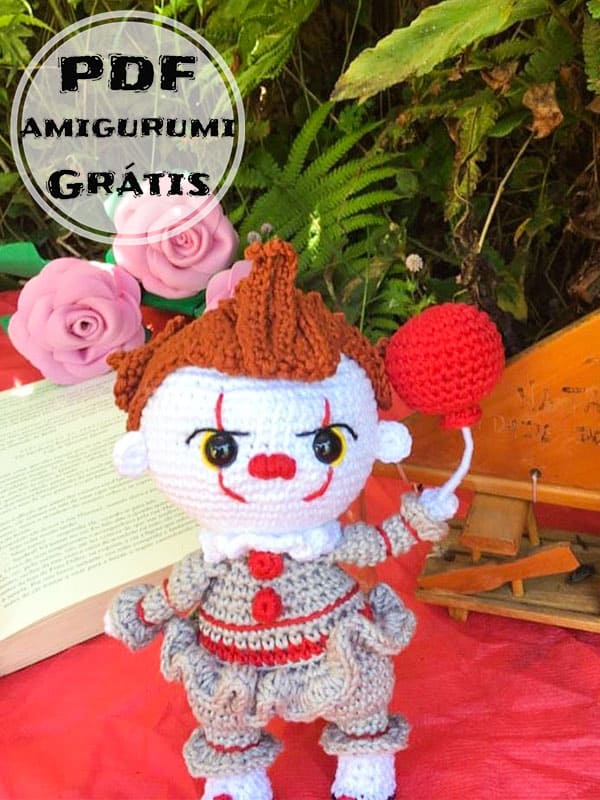 Pennywise Palhaço Receita Amigurumi Boneca de Crochê - 3