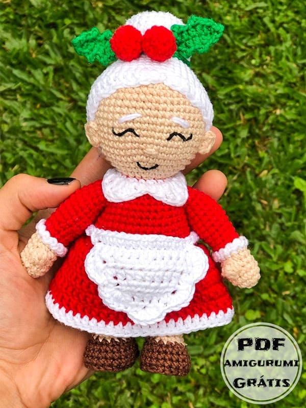 Mãezinha Mamãe Noel Amigurumi Receita Grátis