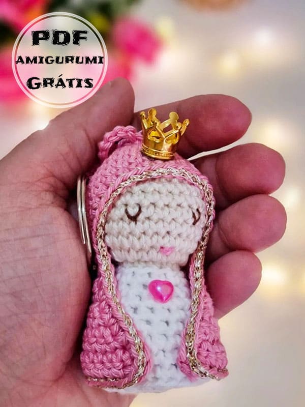 Chaveiro de Croche Mini Nossa Senhora Amigurumi Receita