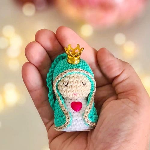 Chaveiro de Croche Mini Nossa Senhora Amigurumi Receita