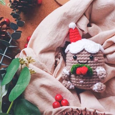 Boneca de Crochê Amigurumi Natal Homem Biscoito