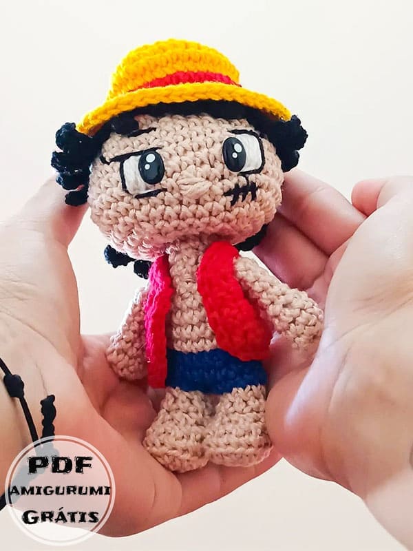 Monkey d Luffy Boneca Amigurumi Receita