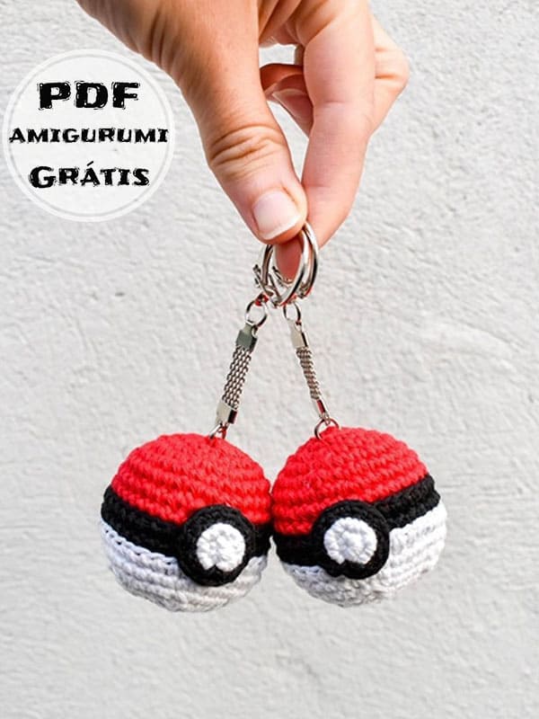 Pokémon Chaveiro de Croche Amigurumi Receita Grátis