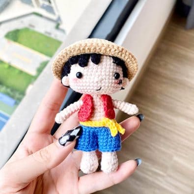 Luffy Boneca de Crochê Amigurumi PDF Receita Gratis